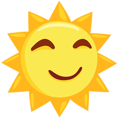 How emoji sun with face displayed on Messenger