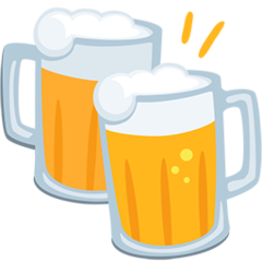 How emoji clinking beer mugs displayed on Messenger