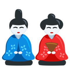 How emoji Japanese dolls displayed on Messenger