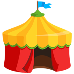 How emoji circus tent displayed on Messenger