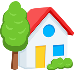 How emoji house with garden displayed on Messenger