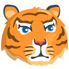 How emoji tiger face displayed on Messenger