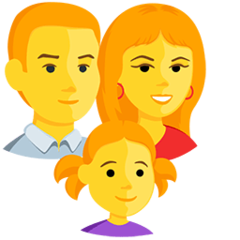 How emoji family: man, woman, girl displayed on Messenger