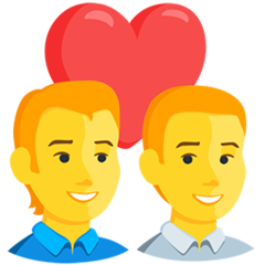 How emoji couple with heart: man, man displayed on Messenger