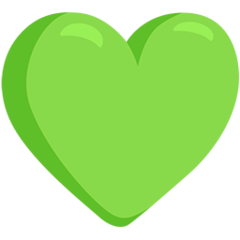 How emoji green heart displayed on Messenger