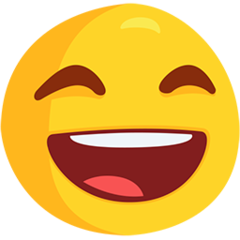 How emoji grinning face with smiling eyes displayed on Messenger