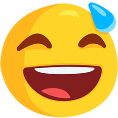 How emoji grinning face with sweat displayed on Messenger