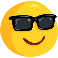 How emoji smiling face with sunglasses displayed on Messenger