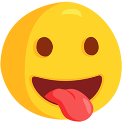 How emoji face with tongue displayed on Messenger