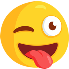 How emoji winking face with tongue displayed on Messenger