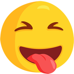 How emoji squinting face with tongue displayed on Messenger