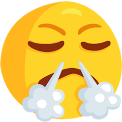 How emoji face with steam from nose displayed on Messenger