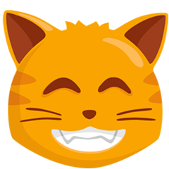 How emoji grinning cat with smiling eyes displayed on Messenger