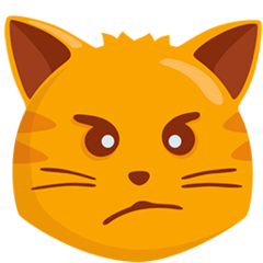 How emoji pouting cat displayed on Messenger