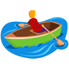 How emoji person rowing boat displayed on Messenger