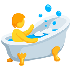 How emoji person taking bath displayed on Messenger