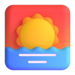 How emoji sunrise displayed on Microsoft 3D animated