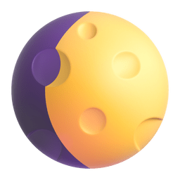 How emoji waxing gibbous moon displayed on Microsoft 3D animated