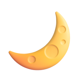 How emoji crescent moon displayed on Microsoft 3D animated