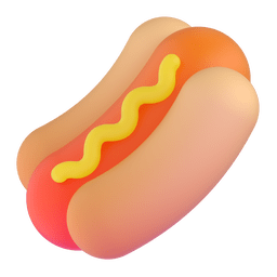 How emoji hot dog displayed on Microsoft 3D animated