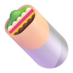 How emoji burrito displayed on Microsoft 3D animated