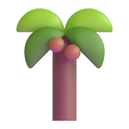 How emoji palm tree displayed on Microsoft 3D animated