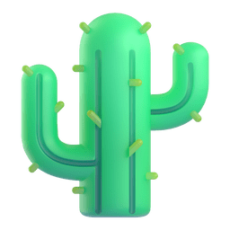 How emoji cactus displayed on Microsoft 3D animated