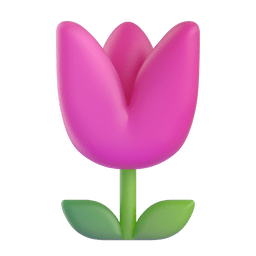 How emoji tulip displayed on Microsoft 3D animated