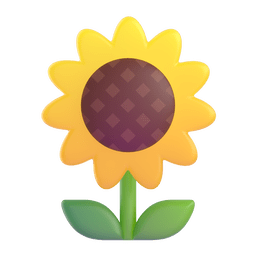 How emoji sunflower displayed on Microsoft 3D animated