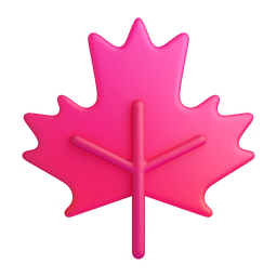 How emoji maple leaf displayed on Microsoft 3D animated