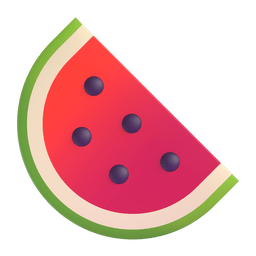 How emoji watermelon displayed on Microsoft 3D animated