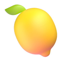 How emoji lemon displayed on Microsoft 3D animated