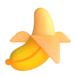 How emoji banana displayed on Microsoft 3D animated