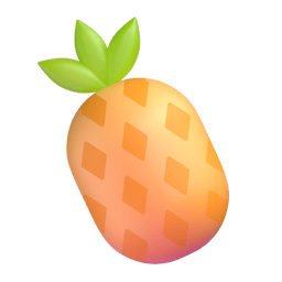 How emoji pineapple displayed on Microsoft 3D animated