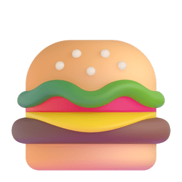 How emoji hamburger displayed on Microsoft 3D animated