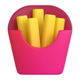 How emoji french fries displayed on Microsoft 3D animated