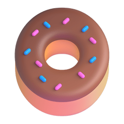 How emoji doughnut displayed on Microsoft 3D animated