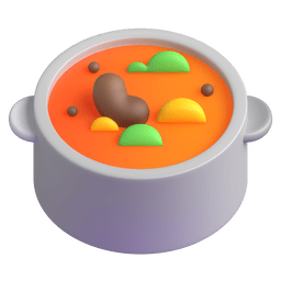 How emoji pot of food displayed on Microsoft 3D animated