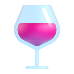 How emoji wine glass displayed on Microsoft 3D animated