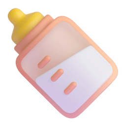 How emoji baby bottle displayed on Microsoft 3D animated