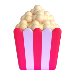 How emoji popcorn displayed on Microsoft 3D animated