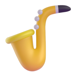 How emoji saxophone displayed on Microsoft 3D animated