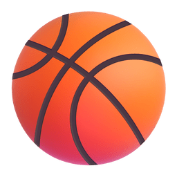 How emoji basketball displayed on Microsoft 3D animated