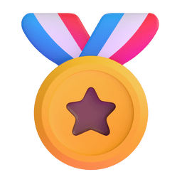 How emoji sports medal displayed on Microsoft 3D animated