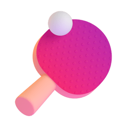 How emoji ping pong displayed on Microsoft 3D animated