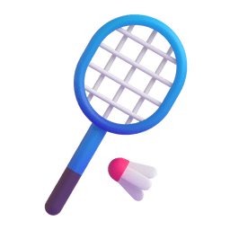 How emoji badminton displayed on Microsoft 3D animated