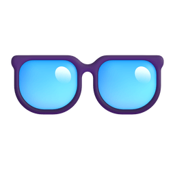 How emoji glasses displayed on Microsoft 3D animated