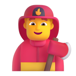 How emoji man firefighter displayed on Microsoft 3D animated