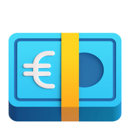 How emoji euro banknote displayed on Microsoft 3D animated