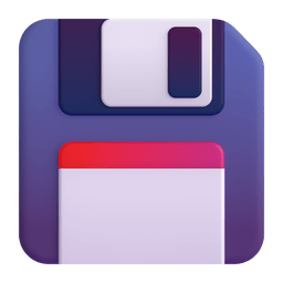 How emoji floppy disk displayed on Microsoft 3D animated